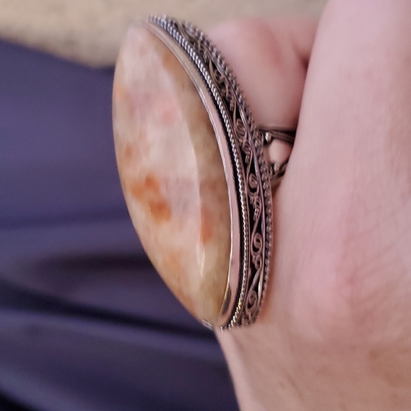 New Huge Sunstone 925 Silver Statement Ring. - Picture 3 of 14